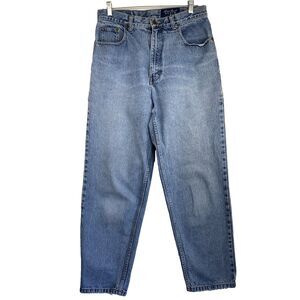 Vintage Eddie Bauer Loose Fit Jeans Women 12P Blue High Waist 90s Tapered Mom